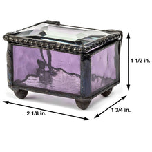 Load image into Gallery viewer, J Devlin Glass Art - Small Stained Glass Ring Box J Devlin Box 325-3 Series: Turquoise
