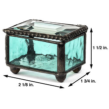 Load image into Gallery viewer, J Devlin Glass Art - Small Stained Glass Ring Box J Devlin Box 325-3 Series: Turquoise