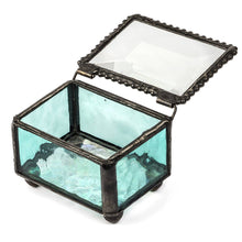 Load image into Gallery viewer, J Devlin Glass Art - Small Stained Glass Ring Box J Devlin Box 325-3 Series: Turquoise