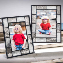 Load image into Gallery viewer, J Devlin Glass Art - Grey and Clear Stained Glass Picture Frame 5x7 429-57HV