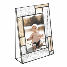 Load image into Gallery viewer, J Devlin Glass Art  - Peach & Ivory Stained Glass  Photo Frame 4x6 Horizontal
