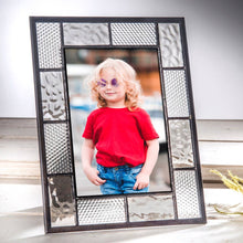 Load image into Gallery viewer, J Devlin Glass Art - Grey and Clear Stained Glass Picture Frame 5x7 429-57HV