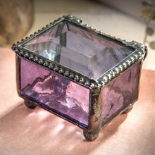 Load image into Gallery viewer, J Devlin Glass Art - Small Stained Glass Ring Box J Devlin Box 325-3 Series: Turquoise