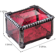 Load image into Gallery viewer, J Devlin Glass Art - Small Stained Glass Ring Box J Devlin Box 325-3 Series: Turquoise