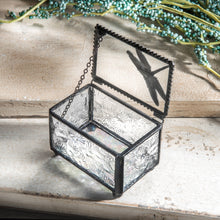 Load image into Gallery viewer, J Devlin Glass Art - Clear Vintage Stained Glass Dragonfly Trinket Box Box 291