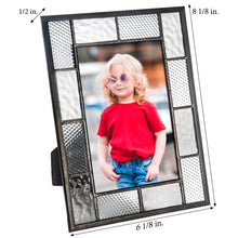 Load image into Gallery viewer, J Devlin Glass Art - Grey and Clear Stained Glass Picture Frame 5x7 429-57HV