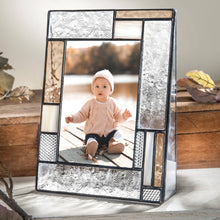 Load image into Gallery viewer, J Devlin Glass Art  - Peach & Ivory Stained Glass  Photo Frame 4x6 Horizontal