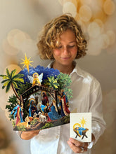 Load image into Gallery viewer, FreshCut Paper LLC - Starlit Nativity (6 Pop-up Greeting Cards)