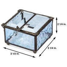 Load image into Gallery viewer, J Devlin Glass Art - Blue Stained Glass Jewelry Box With Butterfly Lift Box 185-3