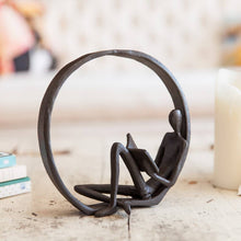Load image into Gallery viewer, Danya B - Encircled Reader Iron Sculpture
