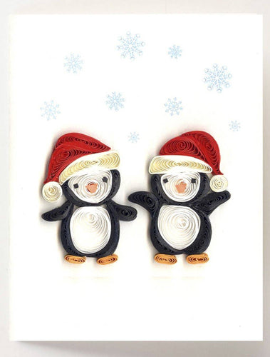 Quilling Card - Christmas Penguins