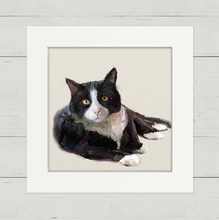 Load image into Gallery viewer, Cathy Walters Art - Feline Friends - Tuxedo Cat Happy Square