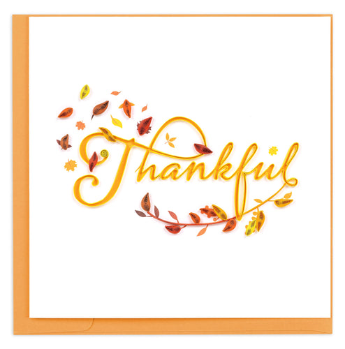 Quilling Card - Quilled Thankful Greeting Card