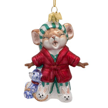 Load image into Gallery viewer, Kurt S. Adler, Inc. - Noble Gems, Glass Sleepy Mouse Ornament