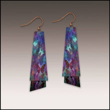 Load image into Gallery viewer, Illustrated Light &amp; DC Designs - Purple Butterfly Pattern Flutter Multilayer Earrings