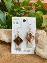 Load image into Gallery viewer, Handmade Birch Bark Earrings: Silver earhooks