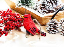 Load image into Gallery viewer, Abbott - Carved Cardinal on Branch Ornament-4.5&quot;L-1790
