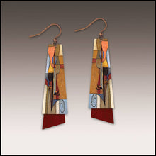Load image into Gallery viewer, Illustrated Light &amp; DC Designs - Guitar Fine Art Flutter Multilayer Earrings