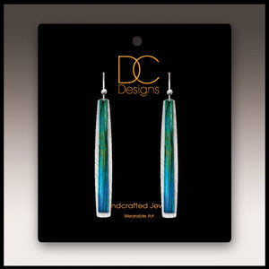 Illustrated Light & DC Designs - Blue Nature Abstract Icicle Multilayer Earrings