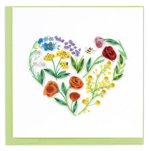 Load image into Gallery viewer, Quilling Card - Quilled Garden Heart Greeting Card