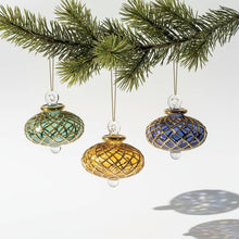 Load image into Gallery viewer, Dandarah (Ships from USA) - Blown Glass Small Ornament - Diamond Toupie: Emerald