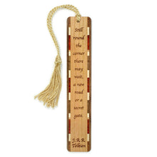 Load image into Gallery viewer, Mitercraft - J.R.R. Tolkien Secret Gate Quote Engraved Wooden Bookmark