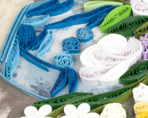 Quilling Card - Artist Series - Quilled Spring Bouquet, Renoir Greeting Card