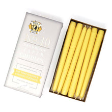 Load image into Gallery viewer, 10" Hand Dipped Pure Beeswax Taper Candles - Natural Beeswax