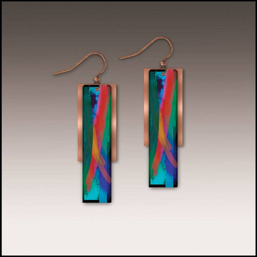Illustrated Light & DC Designs - Multicolor Copper Accent Multilayer Earrings
