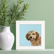 Load image into Gallery viewer, Cathy Walters Art - Good Boy Theo Happy Square