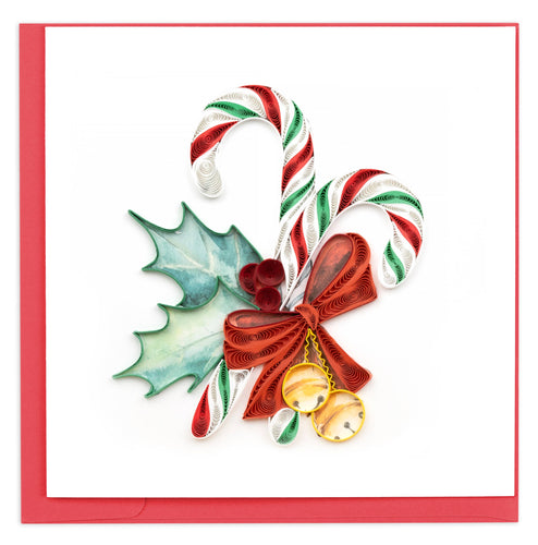 Quilling Card - Quilled Candy Canes Christmas Card (New 2023)