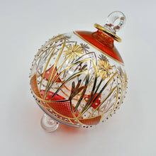 Load image into Gallery viewer, Dandarah (Ships from USA) - Blown Glass Ornament - Celestial Flowers Red