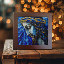 Load image into Gallery viewer, Peeping Tom's Cottage - Jesus -Divine Sorrow Stained Glass-Like Ceramic Tile - Eloquent Expression of Faith: 6 x 6 inch