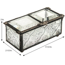 Load image into Gallery viewer, J Devlin Glass Art - Clear Vintage Stained Glass Keepsake Decorative Box  294