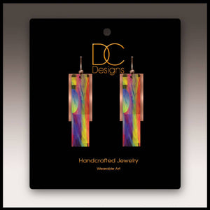 Illustrated Light & DC Designs - Multicolor Copper Accent Multilayer Earrings