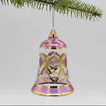 Load image into Gallery viewer, Dandarah (Ships from USA) - Blown Glass Ornament - Engraved Bell: Pink