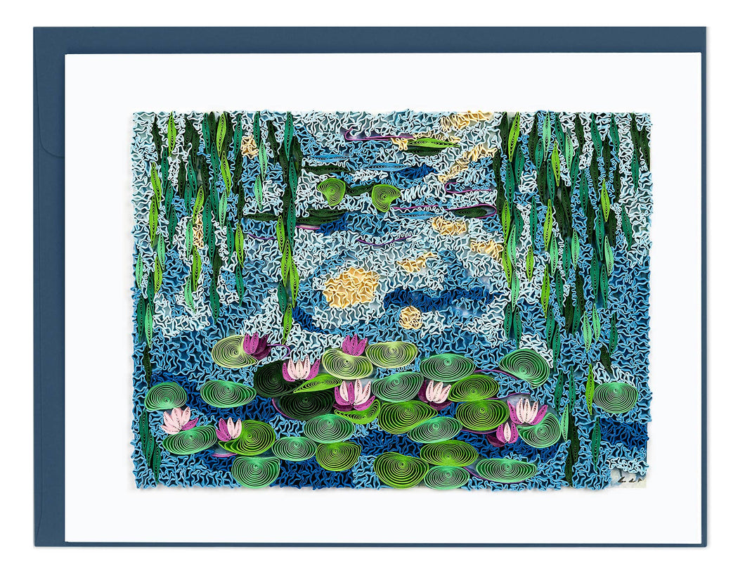 Quilling Card - Artist Series - Quilled Water Lilies 1916-19, Monet Card