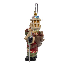 Load image into Gallery viewer, Kurt S. Adler, Inc. - 6.75" Snow Town Santa Holding Lamp Post Table Piece