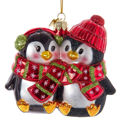 Noble Gems™ Glass Penguin Couple Ornament