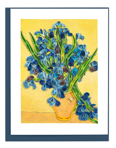 Quilling Card - Artist Series - Quilled Irises, Van Gogh Greeting Card
