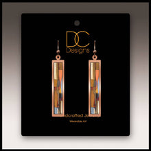 Load image into Gallery viewer, Illustrated Light &amp; DC Designs - Guitar Fine Art Copper Showcase Rectangle Earrings