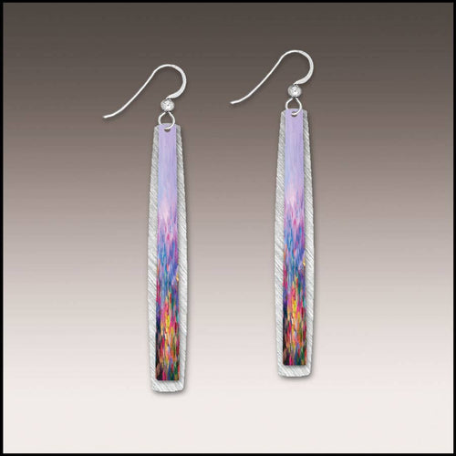 Illustrated Light & DC Designs - Rainbow Abstract Floral Multilayer Icicle Earrings