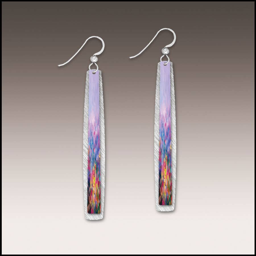 Illustrated Light & DC Designs - Rainbow Abstract Floral Multilayer Icicle Earrings