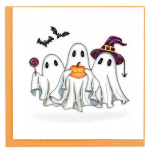 Quilling Card - Quilled Ghost Trio Greeting Card