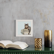 Load image into Gallery viewer, Cathy Walters Art - Cat on Books 2 Happy Square™