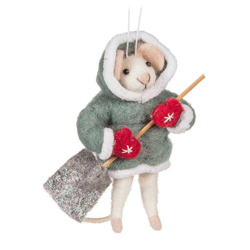 Abbott - Mouse with Shovel Ornament-Green-5.5