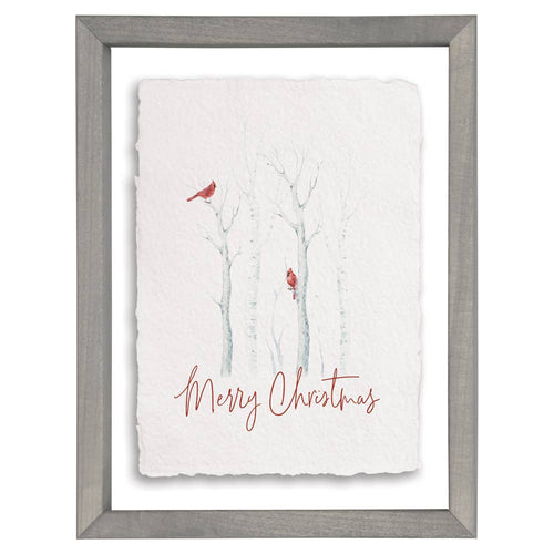 Sincere Surroundings - Floating Art Rectangle - Merry Christmas Cardinals