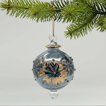 Load image into Gallery viewer, Dandarah (Ships from USA) - Blown Glass Small Ornament - Colored Snow Flake: Blue