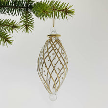 Load image into Gallery viewer, Dandarah (Ships from USA) - Blown Glass Small Ornament - Swirl Oval: Gold With Dots