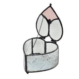 J Devlin Glass Art - Heart Box - Jewelry Keepsake Display By J Devlin Box 520